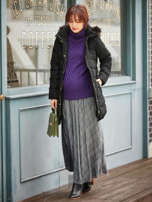 マタニティ アウター（コート）・ママコート|ain（アイン）【セット】マットタフタ　フード付きダウンママコート＆ ベビー ケープ|ブラック