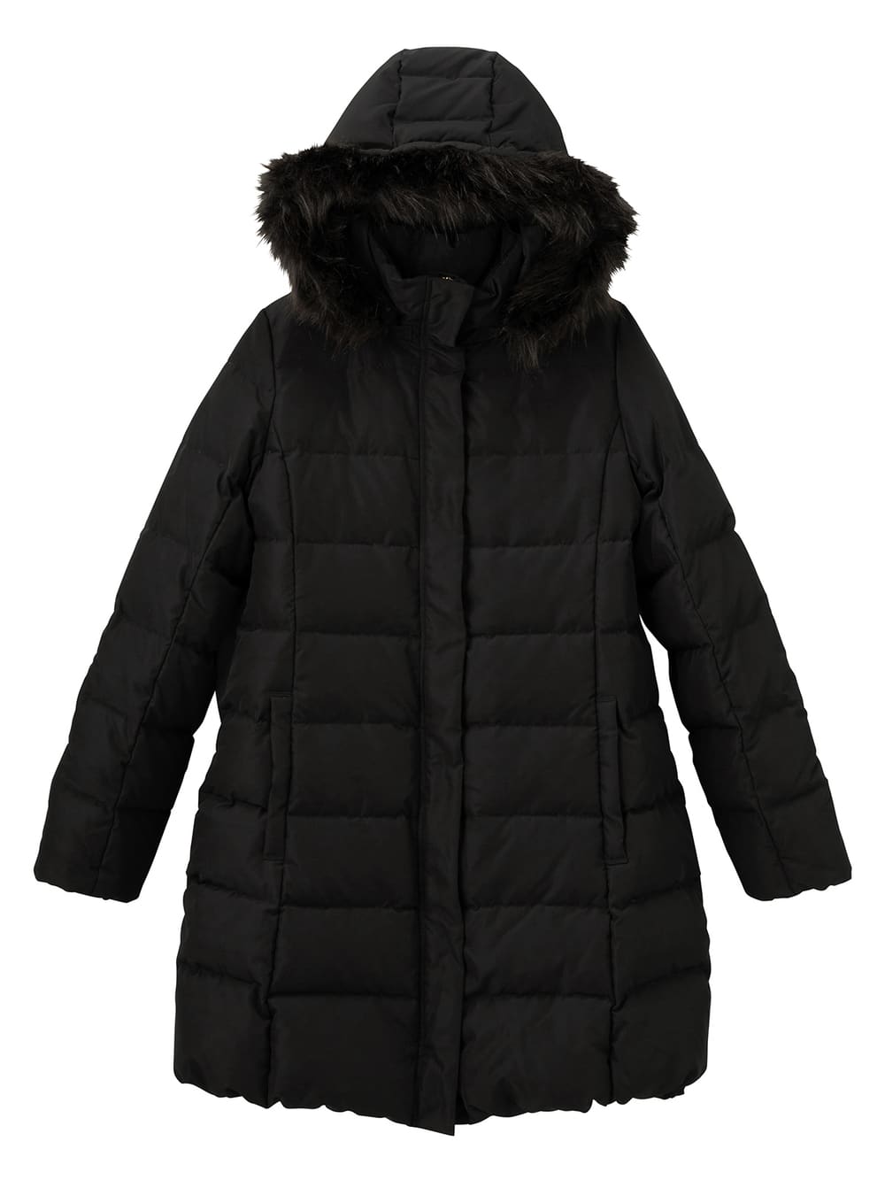 マタニティ アウター（コート）・ママコート|ain（アイン）【セット】マットタフタ　フード付きダウンママコート＆ ベビー ケープ|ブラック