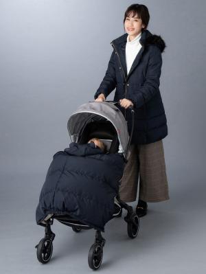 マタニティ アウター（コート）・ママコート|ain（アイン）【セット】マットタフタ　フード付きダウンママコート＆ ベビー ケープ