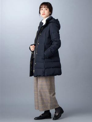 マタニティ アウター（コート）・ママコート|ain（アイン）【セット】マットタフタ　フード付きダウンママコート＆ ベビー ケープ