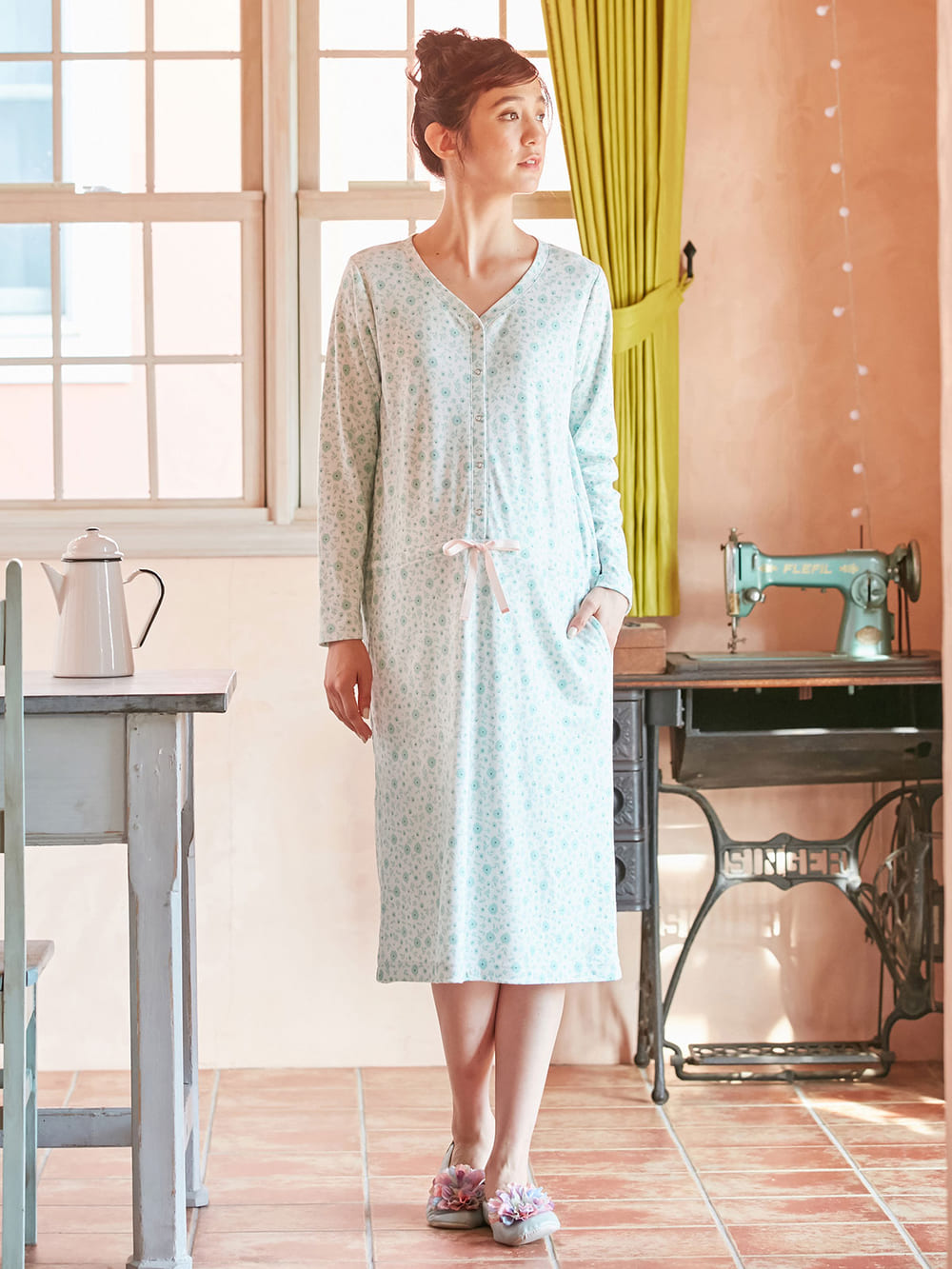 マタニティ パジャマ ルームウェア 部屋着 授乳しやすい 花柄2wayパジャマ マタニティウェア 授乳服通販 エンジェリーベ 公式