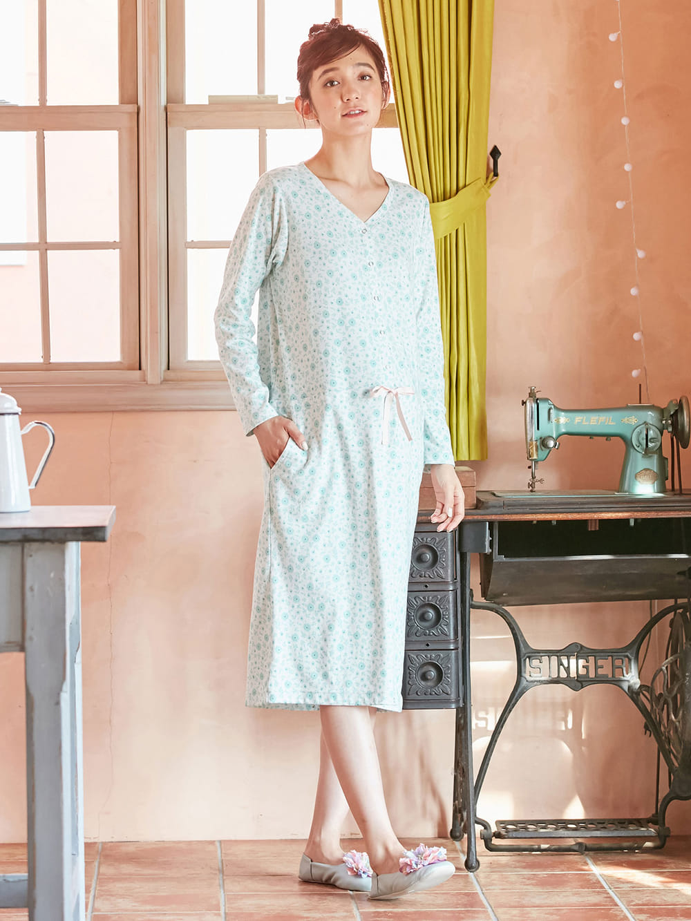 マタニティ パジャマ ルームウェア 部屋着 授乳しやすい 花柄2wayパジャマ マタニティウェア 授乳服通販 エンジェリーベ 公式