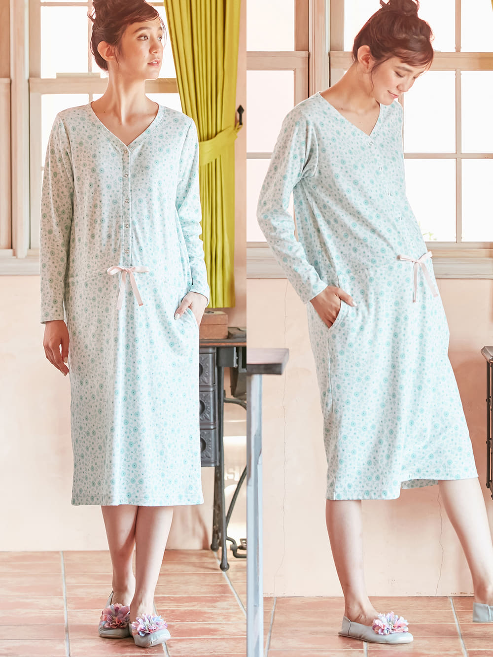 マタニティ パジャマ ルームウェア 部屋着 授乳しやすい 花柄2wayパジャマ マタニティウェア 授乳服通販 エンジェリーベ 公式