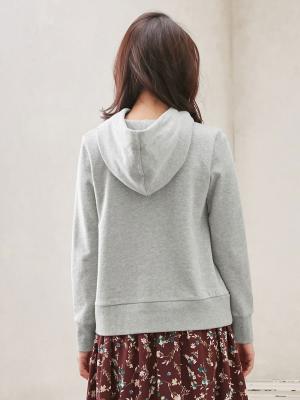 マタニティ トップス|裏毛プルパーカー マタニティ・授乳服【出産後も長く使える】