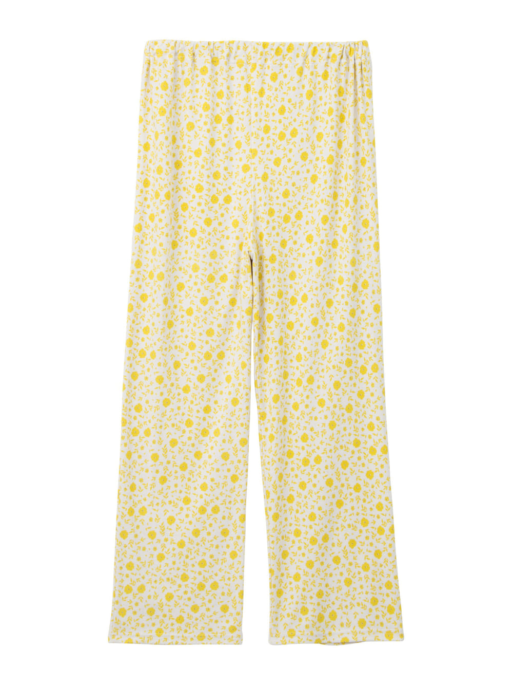 マタニティ パジャマ・ルームウェア|【授乳口付】スムーストップス＆花柄プリントパンツセットパジャマ|イエロー