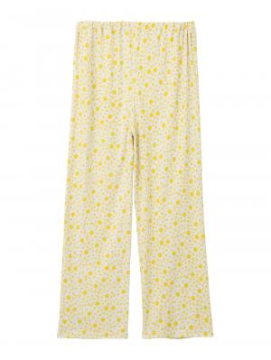 マタニティ パジャマ・ルームウェア|【授乳口付】スムーストップス＆花柄プリントパンツセットパジャマ|イエロー