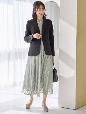 マタニティ トップス|ストレッチジョーゼットテーラードジャケット【産前産後対応】|ブラック