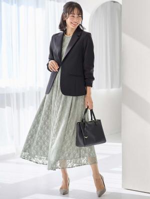 マタニティ トップス|ストレッチジョーゼットテーラードジャケット【産前産後対応】|ブラック