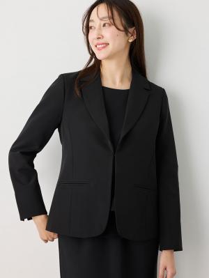 マタニティ トップス|ストレッチジョーゼットテーラードジャケット【産前産後対応】|ブラック