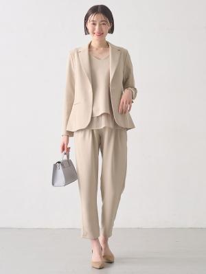 マタニティ トップス|ストレッチジョーゼットテーラードジャケット【産前産後対応】|ベージュ
