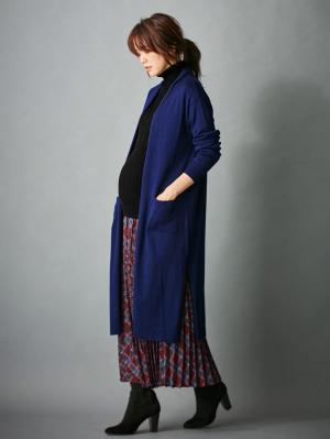 アウトレット|リブタートルニット　マタニティ・授乳服|ブラック