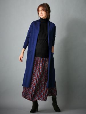 アウトレット|リブタートルニット　マタニティ・授乳服|ブラック