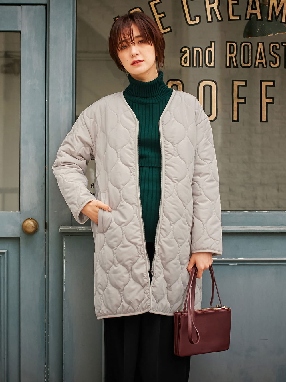 アウトレット|リブタートルニット　マタニティ・授乳服|グリーン