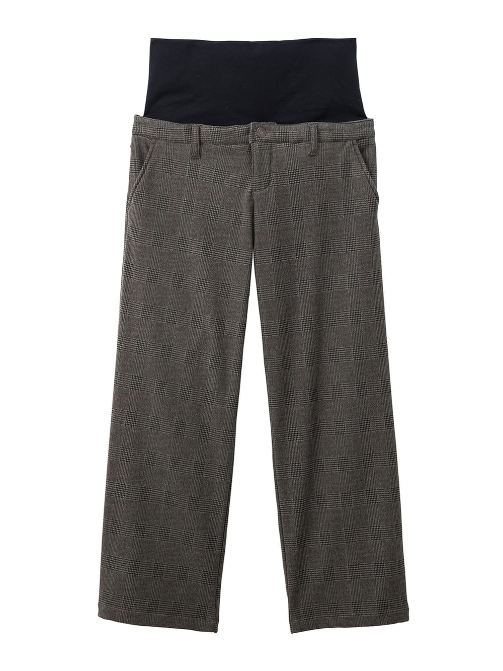 アウトレット|【産前産後対応】【あったか】裏フェルトタッチ起毛ワイドパンツ【出産後も長く使える】|グレンチェック