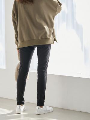 マタニティ パンツ|【産前産後対応】【あったか】裏フェルトタッチ起毛スキニーパンツ【出産後も長く使える】|ブラック