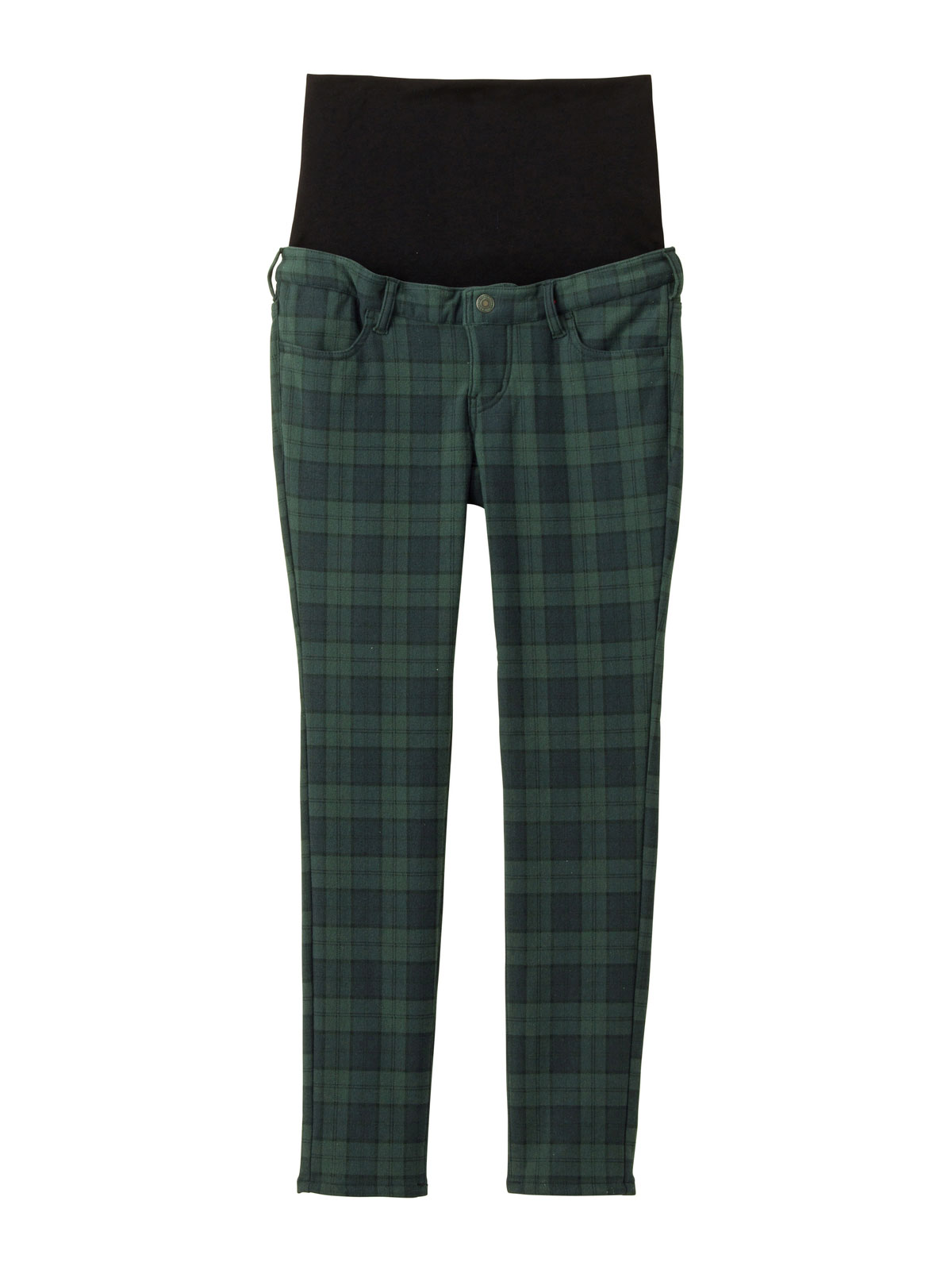 マタニティ パンツ|【産前産後対応】【あったか】裏フェルトタッチ起毛スキニーパンツ【出産後も長く使える】|ブラックウォッチ