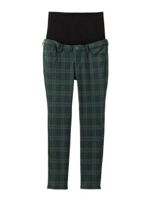 マタニティ パンツ|【産前産後対応】【あったか】裏フェルトタッチ起毛スキニーパンツ【出産後も長く使える】|ブラックウォッチ