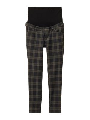 マタニティ パンツ|【産前産後対応】【あったか】裏フェルトタッチ起毛スキニーパンツ【出産後も長く使える】|ブルーチェック