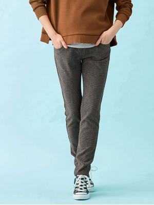 【産前産後対応】【あったか】裏フェルトタッチ起毛スキニーパンツ【出産後も長く使える】22879