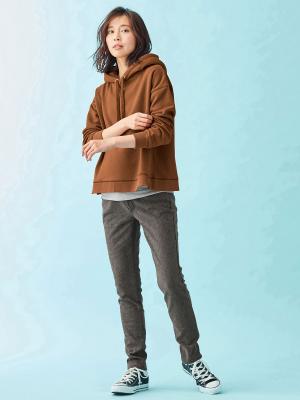 マタニティ パンツ|【産前産後対応】【あったか】裏フェルトタッチ起毛スキニーパンツ【出産後も長く使える】|グレンチェック