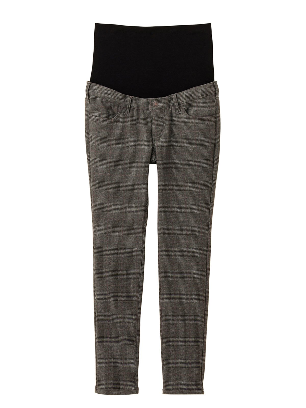 マタニティ パンツ|【産前産後対応】【あったか】裏フェルトタッチ起毛スキニーパンツ【出産後も長く使える】|グレンチェック