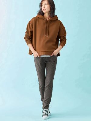 マタニティ パンツ|【産前産後対応】【あったか】裏フェルトタッチ起毛スキニーパンツ【出産後も長く使える】|グレンチェック