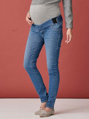 マタニティ パンツ|【産前産後対応】ストレッチハイブリッドデニムVパンツ【出産後も長く使える】