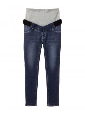 マタニティ パンツ|【産前産後対応】ストレッチハイブリッドデニムVパンツ【出産後も長く使える】|ネイビー