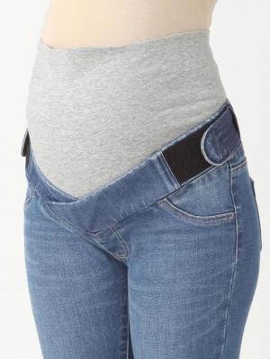 マタニティ パンツ|【産前産後対応】ストレッチハイブリッドデニムVパンツ【出産後も長く使える】