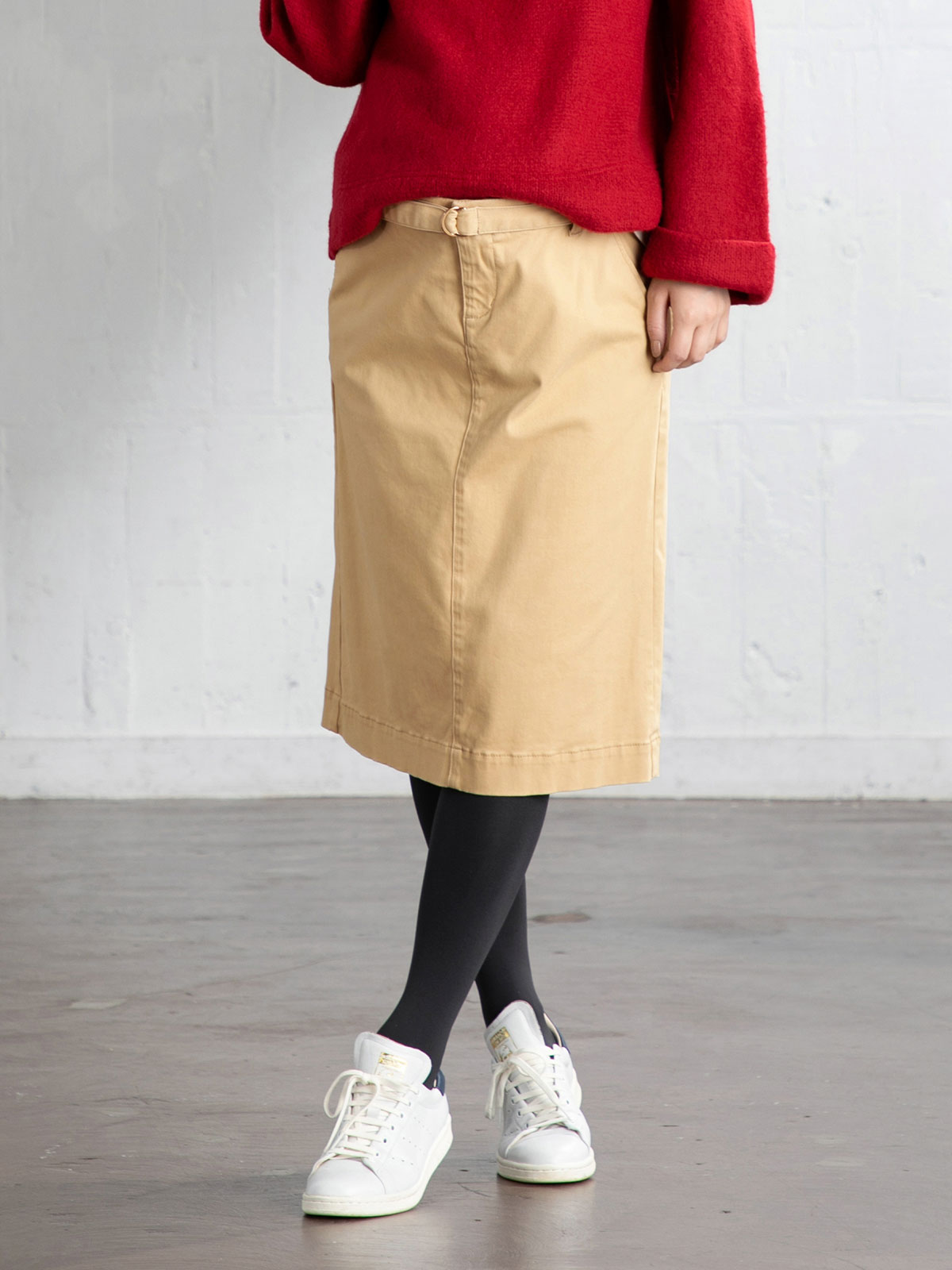 マタニティ スカート|【産前産後対応】モダール混なめらかタイトスカート|ベージュ