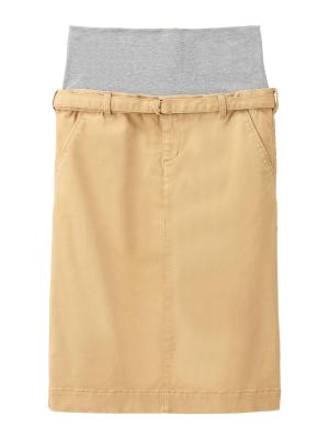 マタニティ スカート|【産前産後対応】モダール混なめらかタイトスカート|ベージュ