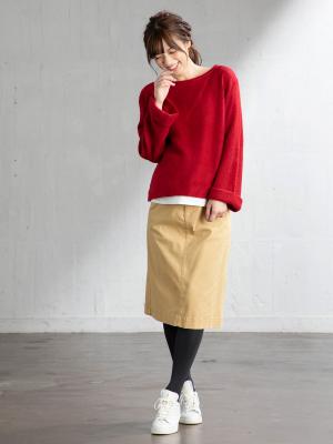 マタニティ スカート|【産前産後対応】モダール混なめらかタイトスカート|ベージュ