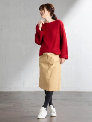 マタニティ スカート|【産前産後対応】モダール混なめらかタイトスカート|ベージュ