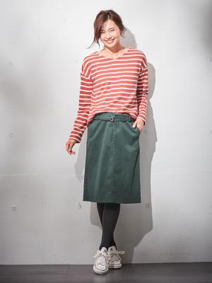 マタニティ スカート|【産前産後対応】モダール混なめらかタイトスカート|グリーン