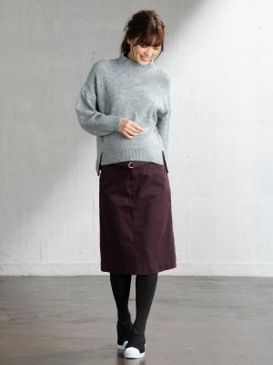 マタニティ スカート|【産前産後対応】モダール混なめらかタイトスカート|ワイン