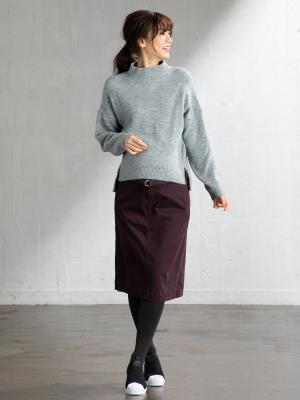 マタニティ スカート|【産前産後対応】モダール混なめらかタイトスカート|ワイン