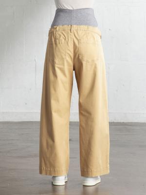 アウトレット|【産前産後対応】モダール混なめらかワイドパンツ【出産後も長く使える】