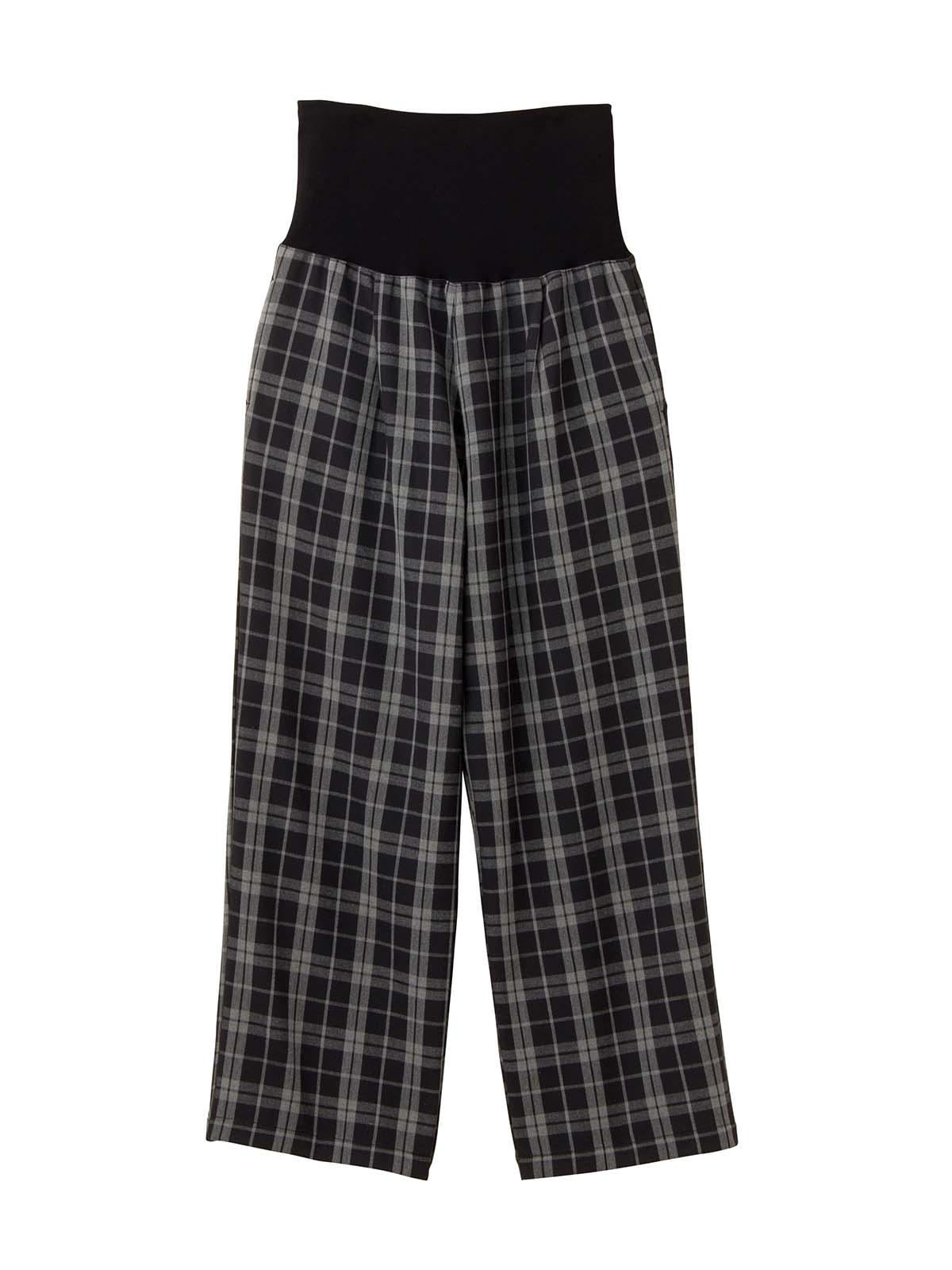 マタニティ パンツ|【産前産後対応】TRストレッチタックワイドパンツ【出産後も長く使える】|ウィンドーペンチェック（裏起毛）