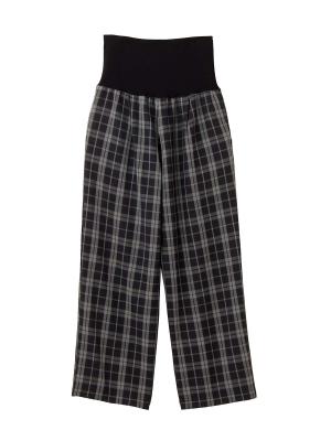 マタニティ パンツ|【産前産後対応】TRストレッチタックワイドパンツ【出産後も長く使える】|ウィンドーペンチェック（裏起毛）