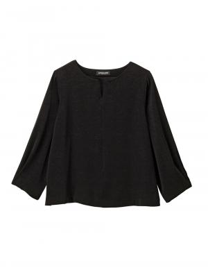 マタニティ トップス|ハイクォリティジョーゼットキーネックトップス　マタニティ・授乳服【出産後も長く使える】|ブラック