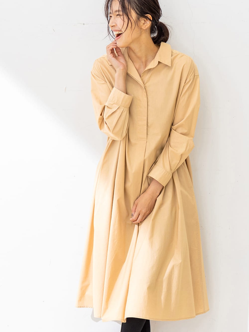 マタニティ ワンピース 授乳しやすい フレアシャツワンピース マタニティウェア 授乳服通販 エンジェリーベ 公式
