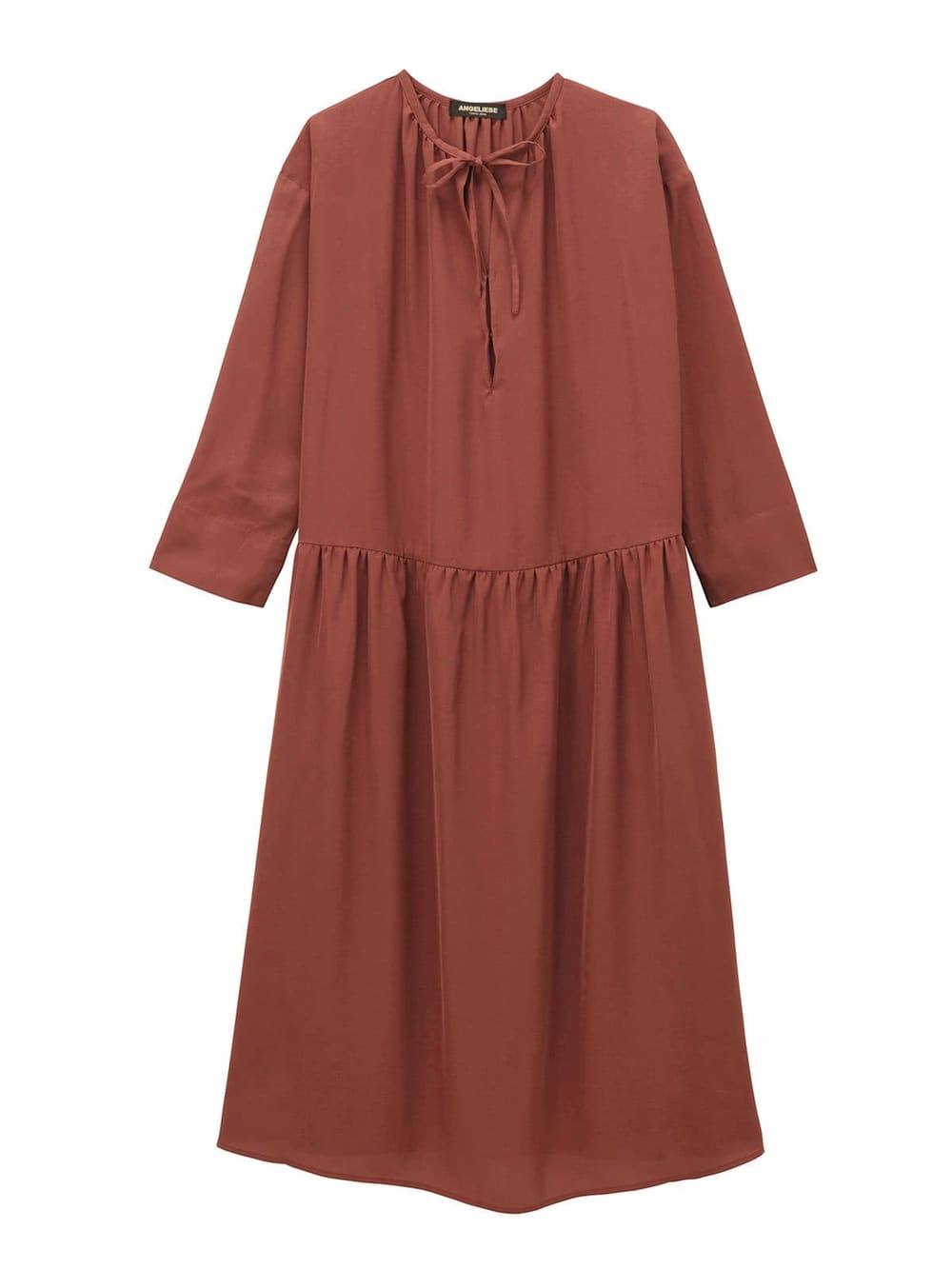 ワンピース|スキッパーワンピース　マタニティ・授乳服|ブラウン