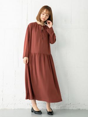 ワンピース|スキッパーワンピース　マタニティ・授乳服|ブラウン