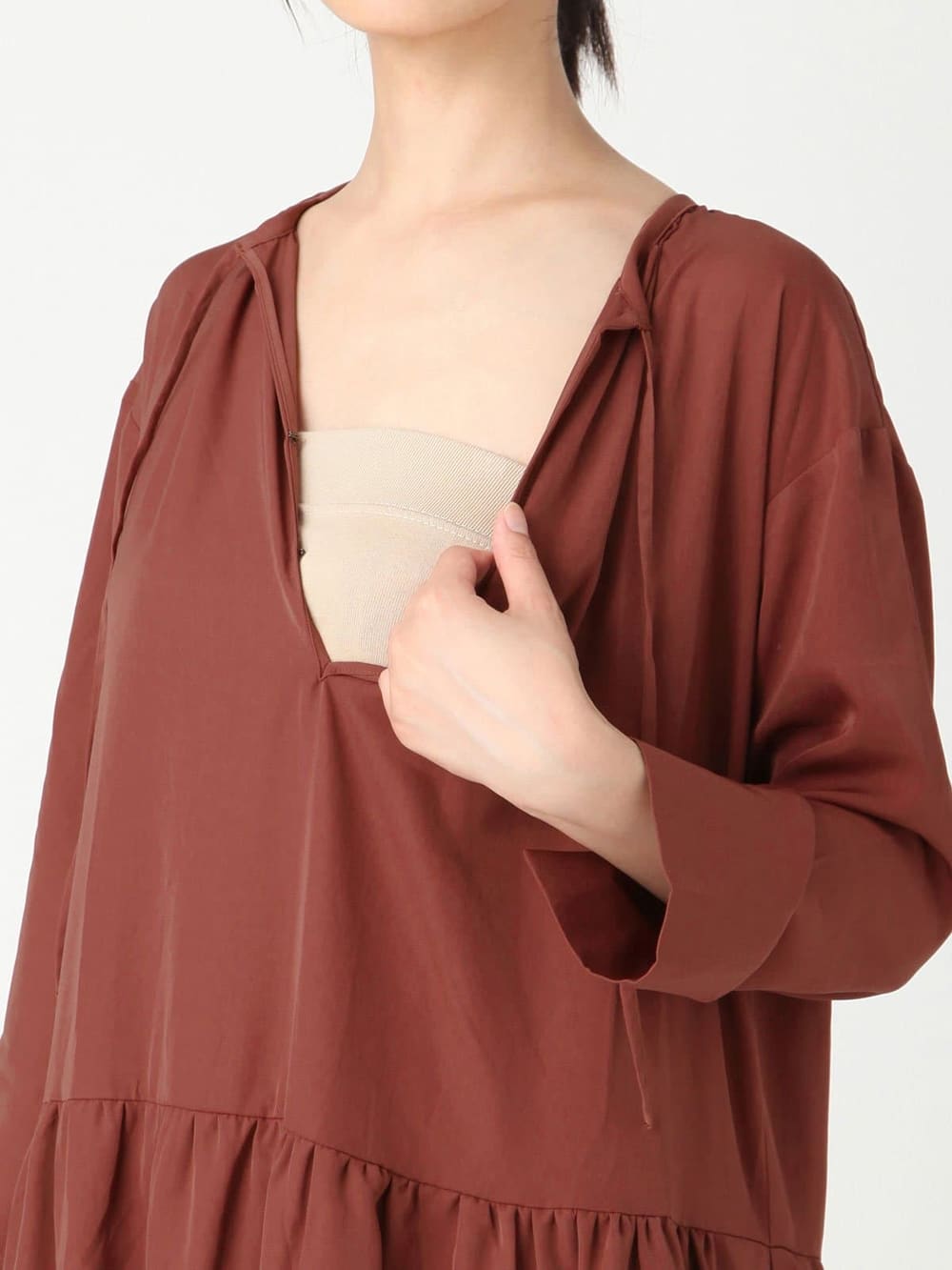 ワンピース|スキッパーワンピース　マタニティ・授乳服