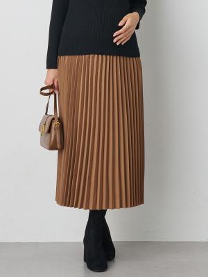マタニティ スカート|アコーディオンプリーツロングスカート【出産後も長く使える】【産前産後対応】|キャメル