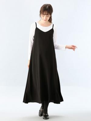 【激安アウトレット!】 セット】キャミワンピース×授乳Tシャツ2点セット マタニティ サロペット・オーバーオール・オールインワン