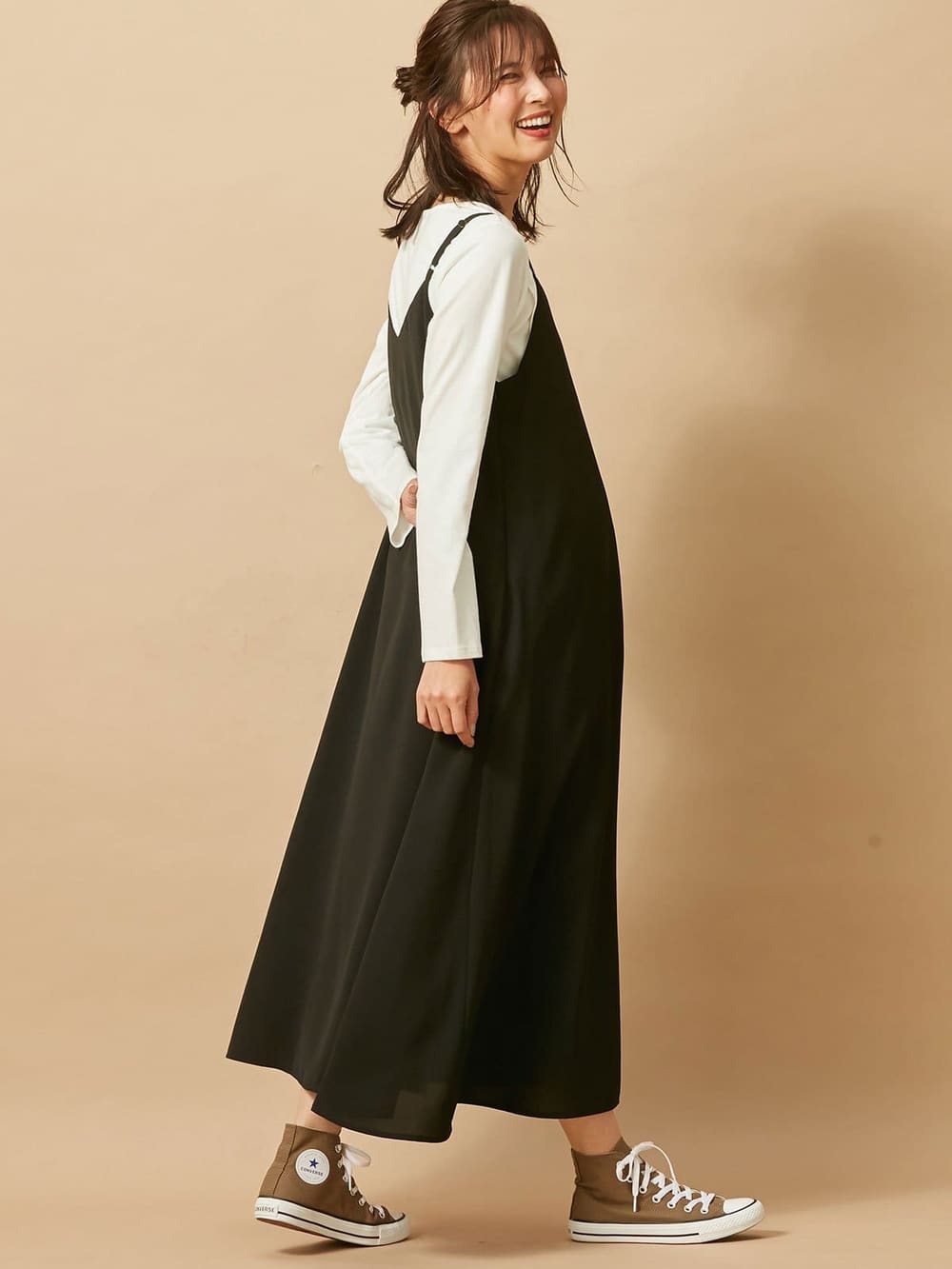 マタニティ ワンピース 授乳口付 セット キャミワンピース 授乳tシャツ2点セット マタニティウェア 授乳服通販 エンジェリーベ 公式