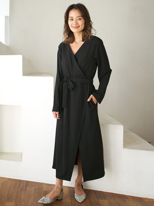マタニティ ワンピース Vicente For Mom 授乳口付 ジョーゼットタッチ強撚スムースカシュクールワンピース マタニティウェア 授乳服通販 エンジェリーベ 公式