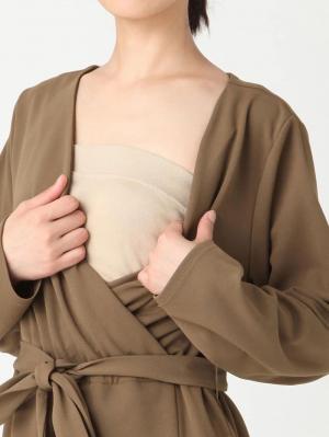 マタニティ ワンピース|Vicente for mom（ヴィセンテフォーマム） ジョーゼットタッチ強撚スムースカシュクールワンピース　マタニティ・授乳服