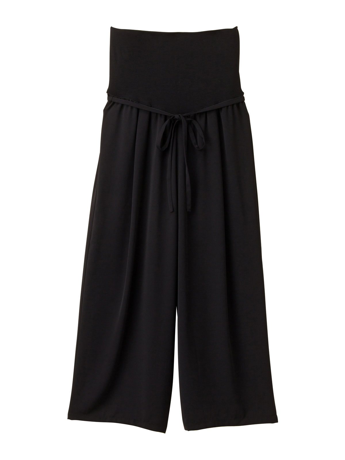 マタニティ パンツ|【産前産後対応】【セットアップ可】ツイルワイドパンツ【出産後も長く使える】|ブラック